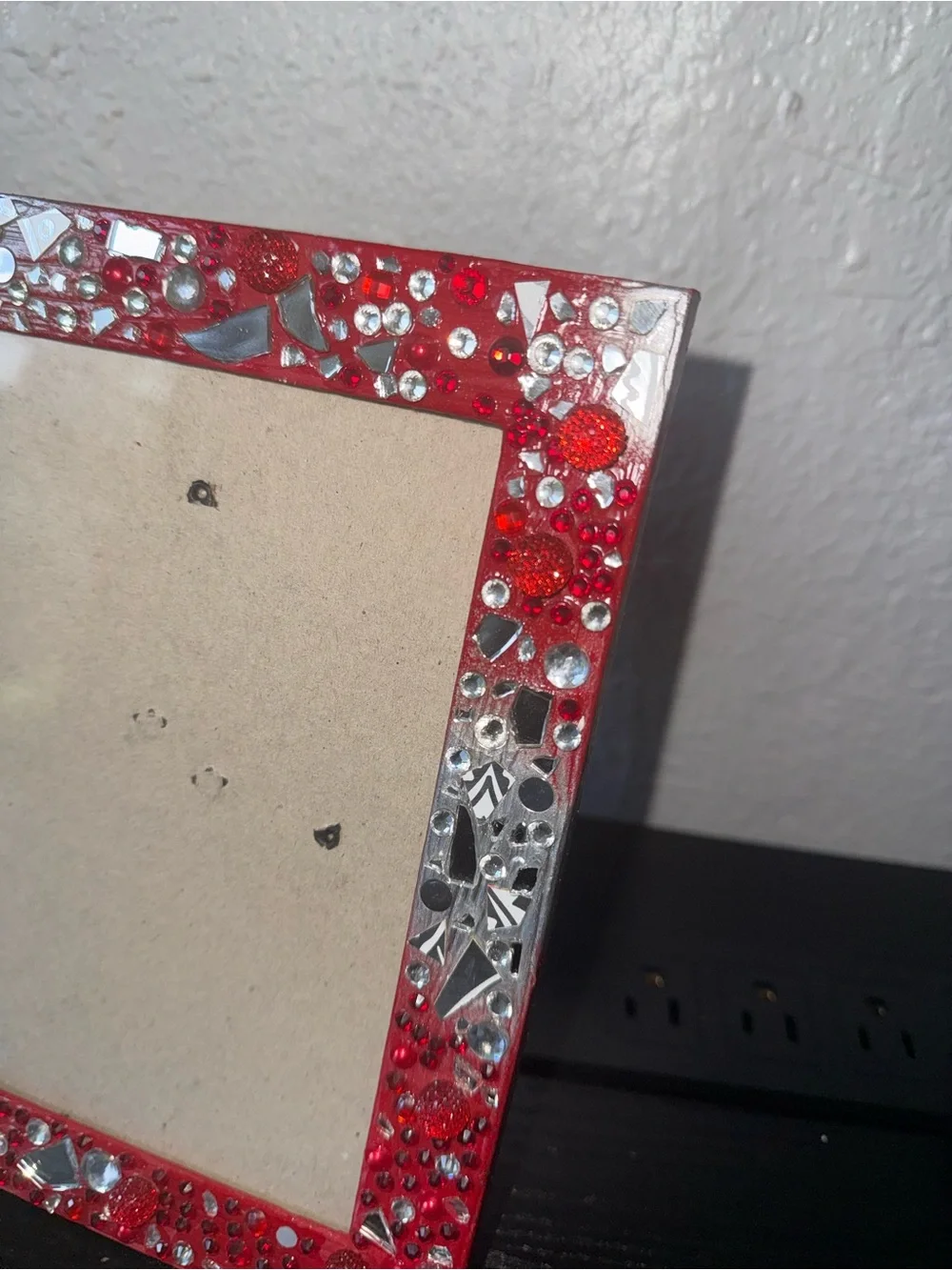 Red Mosaic Beaded Photo Frame